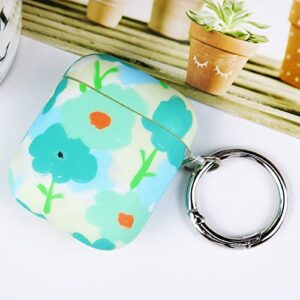 Compatible with airpod case 2nd Generation Flower Blue , for airpods case Floral 1st for airpods 2nd Generation case Cover for Women