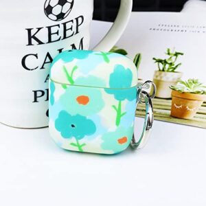 Compatible with airpod case 2nd Generation Flower Blue , for airpods case Floral 1st for airpods 2nd Generation case Cover for Women