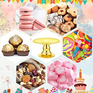 24 Pcs Gold Cake Stand Plastic Cake Plate Mini Cupcake Stand Gold Dessert Stand Cupcake Serving Plate Stand Display Cake Display Stand Cupcake Holder for Party Table Birthday Wedding Baby Shower