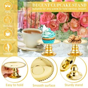 24 Pcs Gold Cake Stand Plastic Cake Plate Mini Cupcake Stand Gold Dessert Stand Cupcake Serving Plate Stand Display Cake Display Stand Cupcake Holder for Party Table Birthday Wedding Baby Shower