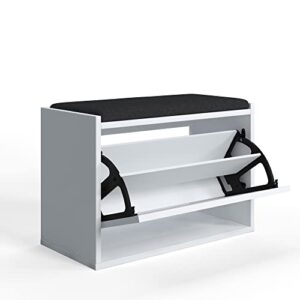 ruumstore tona shoe cabinet, 1 flip drawer shoe storage with padded seat cushion