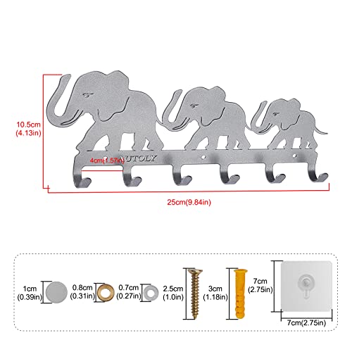 Autoly, Coat Rack Wall Mount installs The Door Hanger Hook Against The Wall, Coat Hanger Wall can Organize The Room. Coat Hooks Wall mounted6 Hooks 1 Piece，Length 9.84in* Width 4.13in