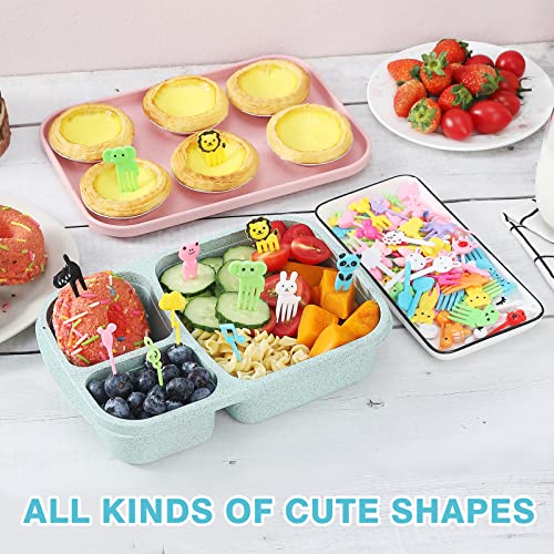 106 Pcs Food Picks, Fun Cute Mini Reusable Cartoon Animal Fruit Toothpick for Picky Eaters, Lunch Accessories/Bento Decorations For Toddler And Kids