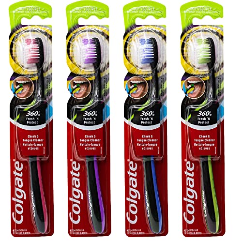 Colgate 360 Fresh N' Protect Toothbrush, Ultra Compact, Soft (Colors May Vary) - Pack of 4