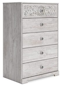 signature design by ashley paxberry bohemian 5 drawer chest of drawers, white