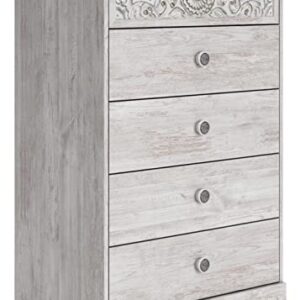 Signature Design by Ashley Paxberry Bohemian 5 Drawer Chest of Drawers, White