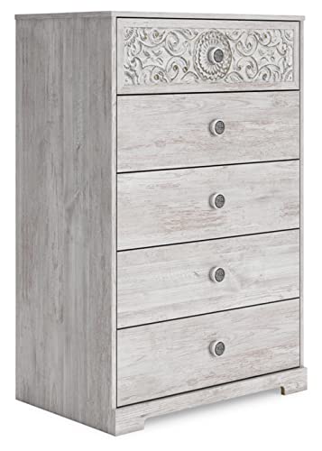 Signature Design by Ashley Paxberry Bohemian 5 Drawer Chest of Drawers, White