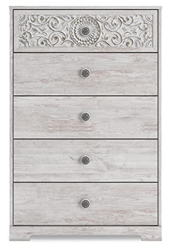 Signature Design by Ashley Paxberry Bohemian 5 Drawer Chest of Drawers, White