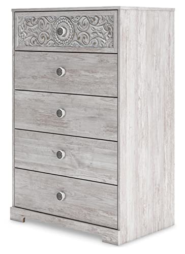 Signature Design by Ashley Paxberry Bohemian 5 Drawer Chest of Drawers, White