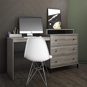 ameriwood home kalissa dresser/desk combo with wireless-charger, gray oak