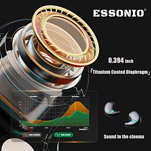 ESSONIO Bluetooth Headphones Sleeping Earbuds Invisible Earbuds Noise Cancelling Earbuds Headphones Bluetooth for Side Sleepers Side Sleeping