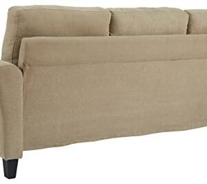 Signature Design by Ashley Darlow Modern Faux Leather RTA Sofa with Bolster Pillows, Brown