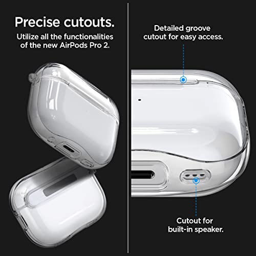 Spigen Ultra Hybrid Designed for AirPods Pro 2nd Generation Case (USB-C/Lightening Cable) Cover - Crystal Clear
