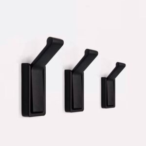 nj design wall mount coat hook - modern design, strong and durable, easy to install, space-saving solution, decorative hanger hooks for coat hat towel mudroom bathroom entryway (matte black) 3 pack