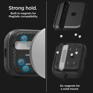 Spigen Mag Armor (Mag Fit) Designed for AirPods Pro 2nd Generation Case (USB-C/Lightening Cable) MagSafe Compatible Case Cover with Keychain (Magnets Embedded) - Matte Black