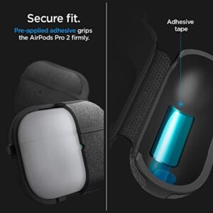 Spigen Urban Fit Designed for AirPods Pro 2nd Generation Case (USB-C/Lightening Cable) Premium Fabric Airpods Pro 2 Case Cover with Keychain - Black