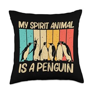 penguin gift penguin lover accessories & stuff cool design for men women emperor penguin bird lover throw pillow, 18x18, multicolor