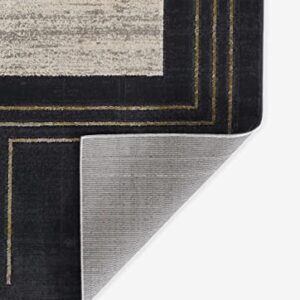 Momeni Edition Geometric Polyester Charcoal Area Rug, 7'9" x 9'10" Sized Rug for Living Room, Bedroom, Dining Room, and Kitchen