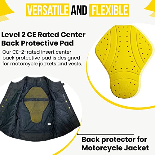 MOTOSTYLEWEAR Universal-CE-2 Back Armor Protection Pad, Level 2 Approved Armor Pads for Motorcycle Jackets, CE Level 2 Back Protector, CE Insert Armor & Pads for Protection for Women and Men.