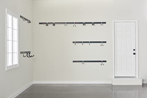 Rubbermaid 24-Piece FastTrack Garage Wall-Mounted Storage Kit, 6 Rails and 18 Hooks, for Home/House/Tool/Sports/Equipment/Utility Purposes