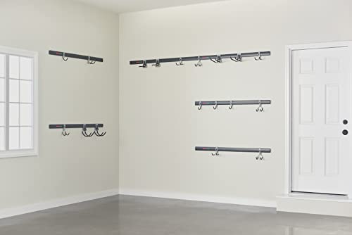 Rubbermaid 24-Piece FastTrack Garage Wall-Mounted Storage Kit, 6 Rails and 18 Hooks, for Home/House/Tool/Sports/Equipment/Utility Purposes