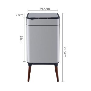 XDCHLK Smart Sensor Trash Can Stainless Steel Rectangle Trash Bin High Foot Rubbish Bin Kitchen Sorting Garbage Can Automatic Waste Bin