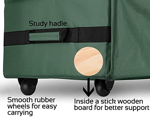 Rolling Large Christmas Tree Storage Bag - Fits Up to 9 ft. Artificial Disassembled Trees, Wheels & Durable Handles for Easy Carrying and Transport - 600D Durable Fabric