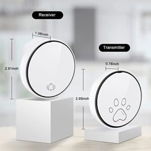 Comsmart Smart Wireless Dog Door Bell, Doggie Doorbell for Pet Potty Training Communication Go Outside Press Button with 38 Melodies 4 Volume Levels LED Flash (1 Receiver & 1 Transmitter)