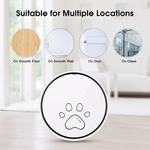 Comsmart Smart Wireless Dog Door Bell, Doggie Doorbell for Pet Potty Training Communication Go Outside Press Button with 38 Melodies 4 Volume Levels LED Flash (1 Receiver & 1 Transmitter)