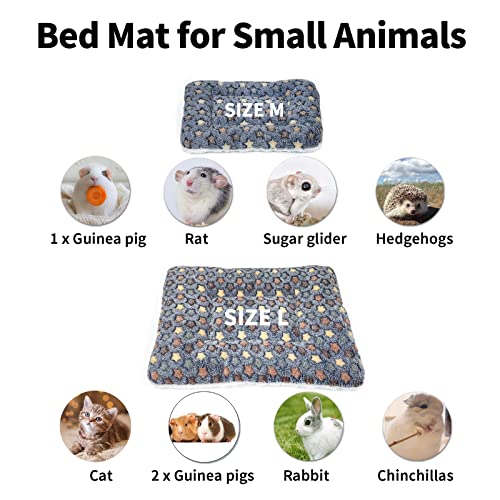 Amakunft 2 Pcs Large Guinea Pig Bed Mat, Rabbit Sleep Bed, 17.7x13.7x2 Inches, Small Animal Playpen for Bunny/Chinchilla/Hedgehog