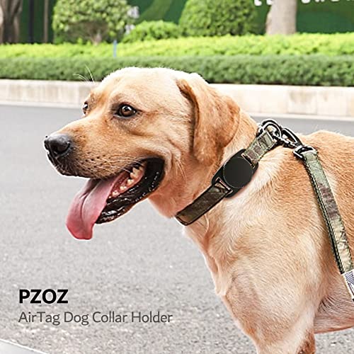 PZOZ Waterproof Airtag Dog Collar Holder (2 Pack) for Apple AirTag, Plastic & Silicone Pet Collar Case Anti-Lost Air Tag Cover Holder for Cat Dog GPS Tracker