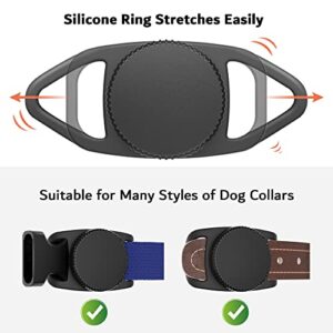 PZOZ Waterproof Airtag Dog Collar Holder (2 Pack) for Apple AirTag, Plastic & Silicone Pet Collar Case Anti-Lost Air Tag Cover Holder for Cat Dog GPS Tracker