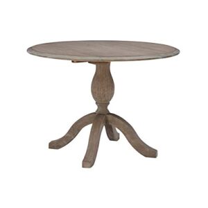 bowery hill transitional wood drop leaf dining table in antique rustic brown