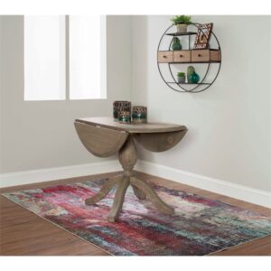 BOWERY HILL Transitional Wood Drop Leaf Dining Table in Antique Rustic Brown