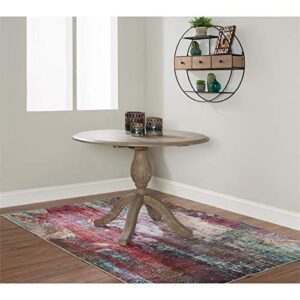 BOWERY HILL Transitional Wood Drop Leaf Dining Table in Antique Rustic Brown