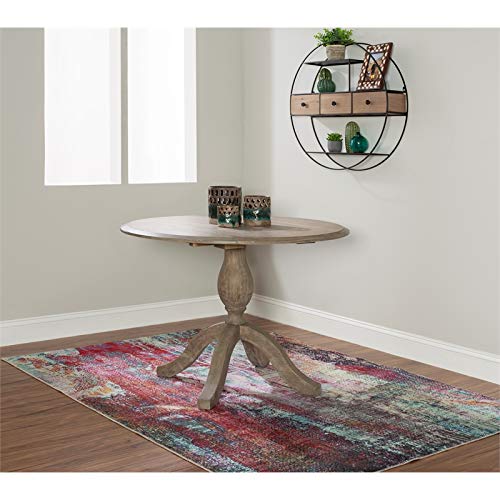 BOWERY HILL Transitional Wood Drop Leaf Dining Table in Antique Rustic Brown