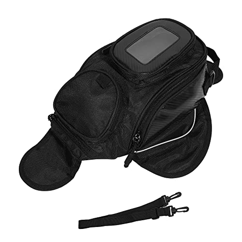 X AUTOHAUX Universal Motorcycle Tank Bag Backpack Motorbike GPS Bag Magnetic Gas Oil Fuel Tool Saddlebag Oxford Waterproof Black