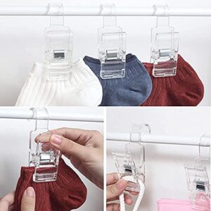 YEBIAO Laundry Hooks with Clips,Acrylic Clothes Pins,Acrylic Hooks with Clips，Bathroom Organizer Hook Multi-Purpose Clips