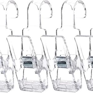 YEBIAO Laundry Hooks with Clips,Acrylic Clothes Pins,Acrylic Hooks with Clips，Bathroom Organizer Hook Multi-Purpose Clips