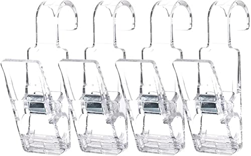 YEBIAO Laundry Hooks with Clips,Acrylic Clothes Pins,Acrylic Hooks with Clips，Bathroom Organizer Hook Multi-Purpose Clips