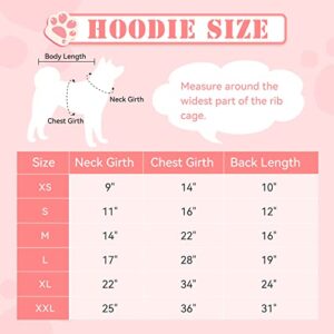 Fuzzy Dog Hoodie Dog Sweater Dog Clothes Warm Soft Cozy Dog Coats Hooded Sweatshirt Fleece Small Dog Hoodies Dog Sweaters for Small Dogs(Pink-XS)