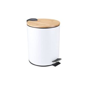 xdchlk 3/5l wooden flip step trash can garbage rubbish bin waste container organizer for bathroom kitchen office ( color : onecolor , size : 5l )