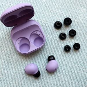 [ 6 Pairs ] Galaxy Buds 2 Pro Memory Foam Tips, No Silicone Eartips Pain Soft Comfortable Replacement Earbud Ear Tips Compatible with Beats Fit Pro/Studio Buds/Galaxy Buds 2 Pro Black S/M/L