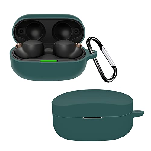 Cover Case Compatible with Sony WF-1000XM4 Earbud, Soft Silicon Colorful Sony WF-1000XM4 Case Wireless Earbuds Protective Cover with Keychain (Green)