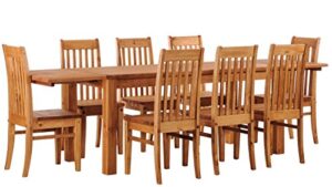 b.r.a.s.i.l.-möbel tablechamp dining table set rio eight pine chairs with extensions included honey solid wood