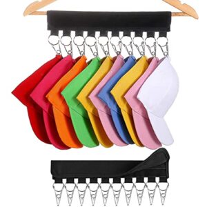 pupopik 2 pack hat rack for baseball caps hat organizer, 10 hat storage clips for the storage of hats in the closet and room, hat rack organizer - fits all size hangers,black (black-2pack)