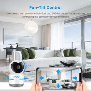 Baby Monitor Camera, 3MP Indoor Wireless Security Camera for Home, WiFi Pet Camera for Dog and Cat, 2 Way Audio, Night Vision, Humanoid Detection Alarm, Tuya Baby Monitor Camera, (PG-Q5E)