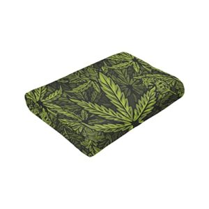 DICITNET Green Leaves of Weed Blanket Throw Blanket Lightweight Microfiber Blankets for Bed Couch Sofa Blanket Quilt 80"X60"