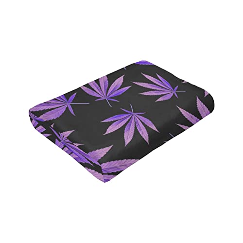 DICITNET Purple Weeds Leaf Pattern Blanket Throw Blanket Lightweight Microfiber Blankets for Bed Couch Sofa Blanket Quilt 50"X40"