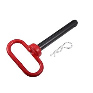 x autohaux 5/8" x 4" trailer towing handle hitch clevis pin and clip for lawn mower trailer towing cargo boat rv car truck bike tractor tow hitch lock pins red